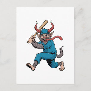 Weihnachtsmann spielt Baseball-Weihnachtsbaseballs Postkarte