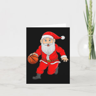 Weihnachtsmann spielt Basketball Xmas lustige Srts Karte