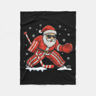 Weihnachtsmann spielt Eishockey-Torhüter Weihnacht Fleecedecke