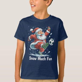 Weihnachtsmann spielt Fußball im Schnee Jungen T-S T-Shirt