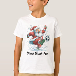 Weihnachtsmann spielt Fußball im Schnee T-Shirt