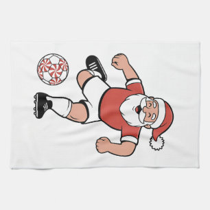 Weihnachtsmann spielt Fußball Weihnachten Spieler Geschirrtuch