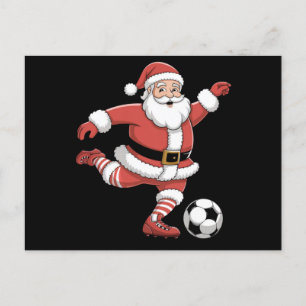 Weihnachtsmann spielt Fußball Weihnachts Sport Postkarte