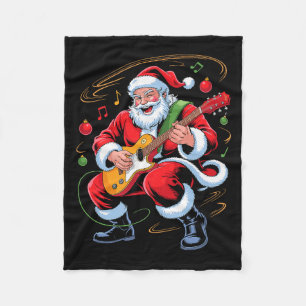 Weihnachtsmann spielt Gitarre Lustiger Feiertag We Fleecedecke