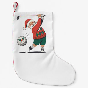 Weihnachtsmann spielt Golf Weihnachten Golfer Kleiner Weihnachtsstrumpf
