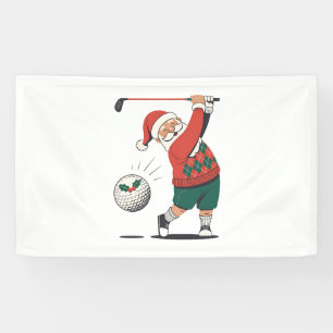 Weihnachtsmann spielt Golf Weihnachten Spieler Gol Banner