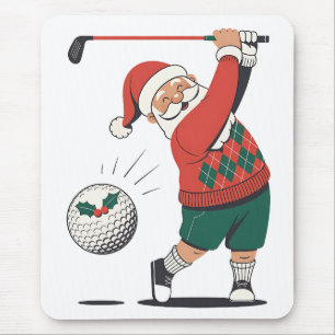 Weihnachtsmann spielt Golf Weihnachten Spieler Gol Mousepad