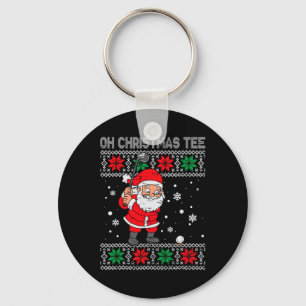 Weihnachtsmann spielt Golf Xmas Golfer für Männer Schlüsselanhänger