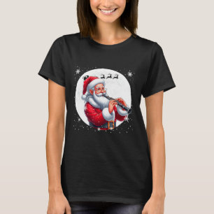 Weihnachtsmann spielt Klarinette Xmas Mond Kostüm T-Shirt