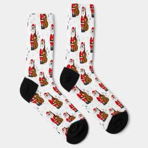 Weihnachtsmann spielt Kontrabass Weihnachten Kontr Socken