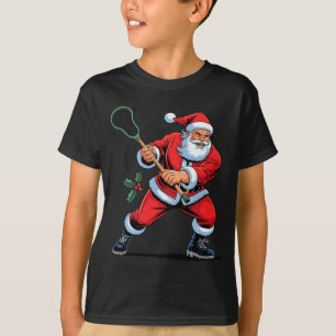 Weihnachtsmann spielt Lacrosse Lustiger Feiertag W T-Shirt