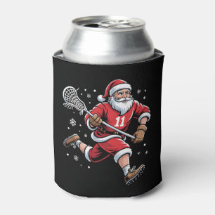 Weihnachtsmann spielt Lacrosse Weihnachten Feierta Dosenkühler