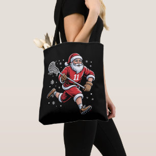 Weihnachtsmann spielt Lacrosse Weihnachten Schnee