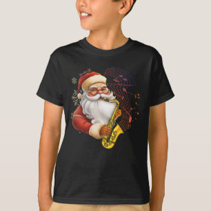 Weihnachtsmann spielt Saxophon Musikalisch Musiker T-Shirt