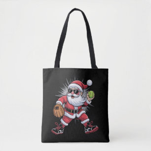 Weihnachtsmann spielt Softball als Pitcher Weihnac