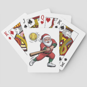 Weihnachtsmann spielt Softball Weihnachts-Spieler  Spielkarten
