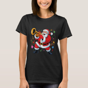 Weihnachtsmann spielt Trompete Lustiger Feiertag W T-Shirt