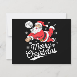 Weihnachtsmann spielt Volleyball Weihnachten Pyjam Dankeskarte