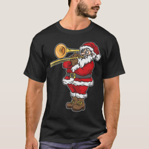Weihnachtsmann spielt zu Weihnachten auf Trombone T-Shirt