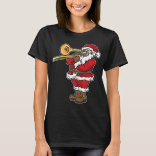 Weihnachtsmann spielt zu Weihnachten auf Trombone T-Shirt