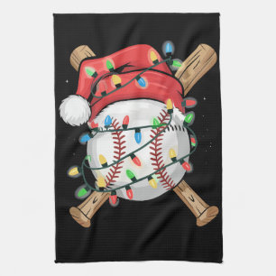 Weihnachtsmann Sport Weihnachten Baseballspieler Geschirrtuch