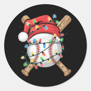 Weihnachtsmann Sport Weihnachten Baseballspieler Runder Aufkleber