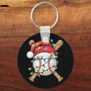 Weihnachtsmann Sport Weihnachten Baseballspieler Schlüsselanhänger