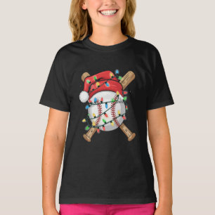 Weihnachtsmann Sport Weihnachten Baseballspieler T-Shirt