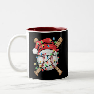 Weihnachtsmann Sport Weihnachten Baseballspieler  Zweifarbige Tasse