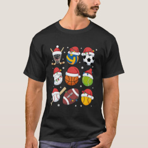 Weihnachtsmann Sport Weihnachten Sportball Spieler T-Shirt