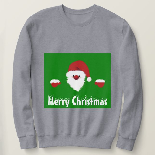 Weihnachtsmann Sprichwort frohe Weihnachten Sweatshirt (Design vorne)