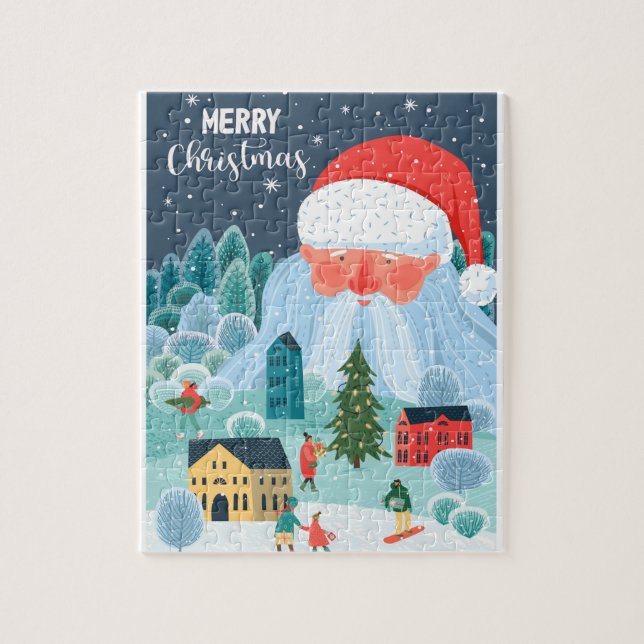Weihnachtsmann Stadt Puzzle (Vertikal)