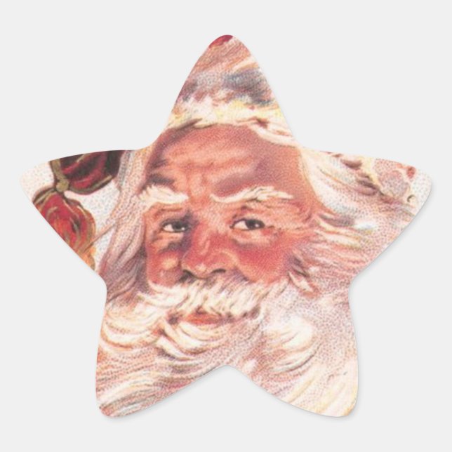Weihnachtsmann Stern-Aufkleber (Vorderseite)