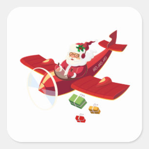 Weihnachtsmann-Sticker Quadratischer Aufkleber