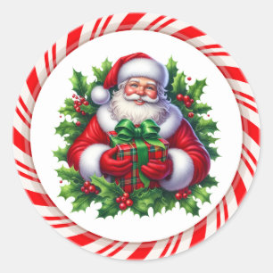 Weihnachtsmann-Sticker Runder Aufkleber
