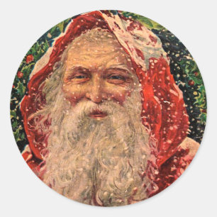 Weihnachtsmann-Sticker Runder Aufkleber