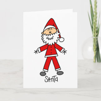 Weihnachtsmann-Strichmännchen-Karte Feiertagskarte