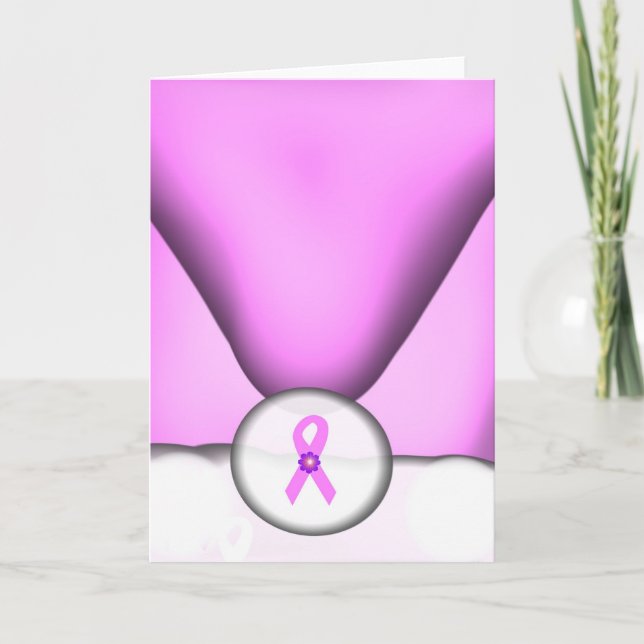 Weihnachtsmann stützt Brustkrebs-Karte Feiertagskarte (Vorderseite)