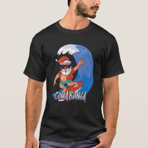 WEIHNACHTSMANN SURFT AUF DER WELLE COWABUNGA T-Shirt