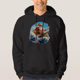Weihnachtsmann surft zerschmetternde Wellen Hoodie