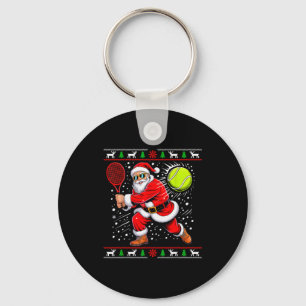 Weihnachtsmann Tennisspieler Weihnachten Xmas Lust Schlüsselanhänger