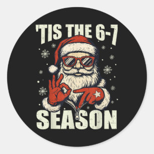 Weihnachtsmann Tis The Season 67 Meme Nummer Sechs Runder Aufkleber