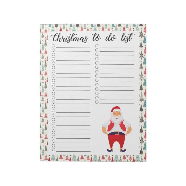 Weihnachtsmann To-Do-Liste Notizblock (Rotiert)