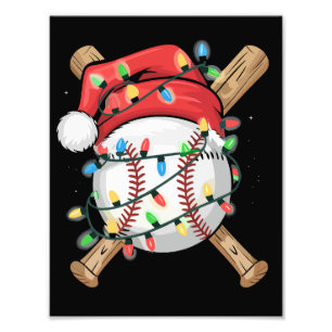 Weihnachtsmann trägt Baseballspieler zu Weihnachte Fotodruck