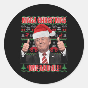 Weihnachtsmann Trump Spaß Funny Trump Xmas 1 Runder Aufkleber
