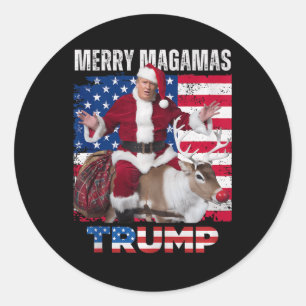 Weihnachtsmann Trump Spaß Funny Trump Xmas Tank Runder Aufkleber