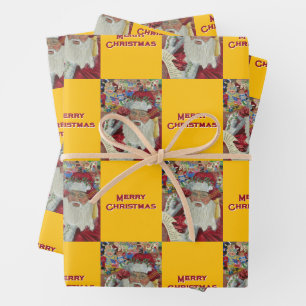 Weihnachtsmann überprüft die Liste doppelt Frohe W Geschenkpapier Set