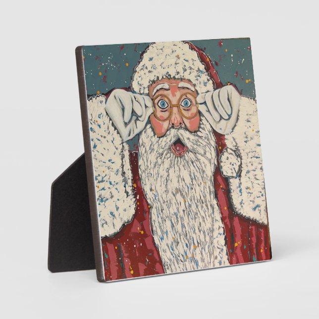 Weihnachtsmann Überrascht Fotoplatte (Vorderseite)