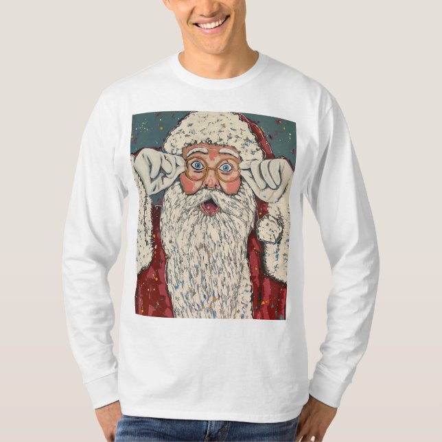 Weihnachtsmann überrascht T-Shirt (Vorderseite)