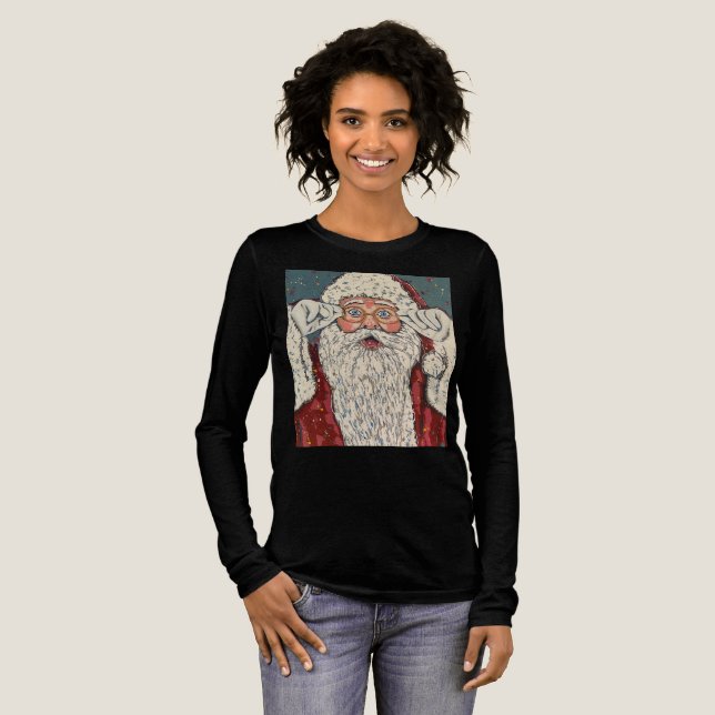 Weihnachtsmann überrascht Tri-Blend shirt (Volle Vorderseite)